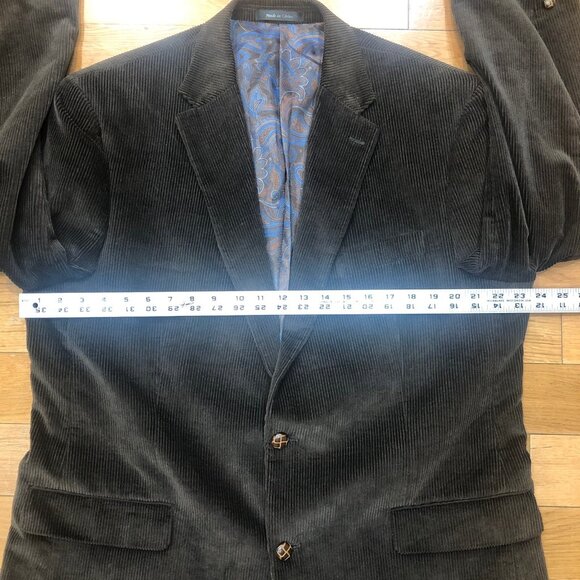 NWOT Lauren Ralph Lauren 100% Cotton Dark Brown Corduroy Sport Coat Size 44L - Picture 5 of 11